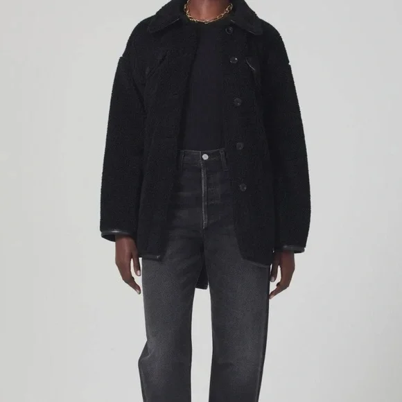 Citizens of Humanity Black Oversized Sherpa Jacket NWT - Picture 4 of 10